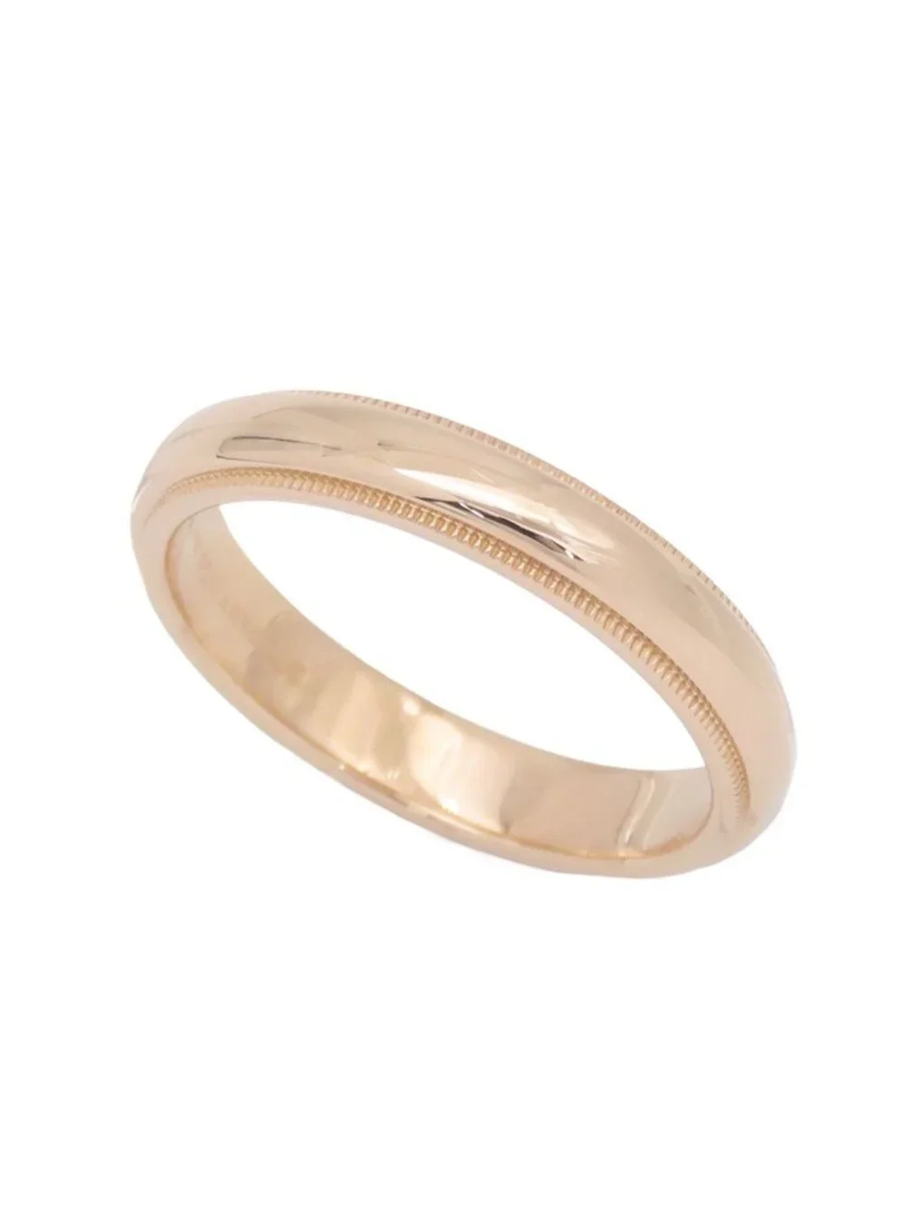Tiffany & Co Mill Gray Band Ring Pink Gold 18K